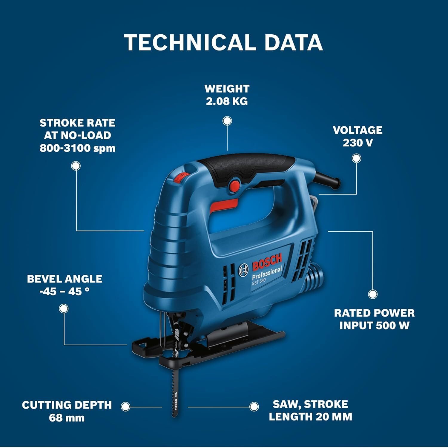 Image of BOSCH GST 680 JIGSAW GST 680 Wood Cutter