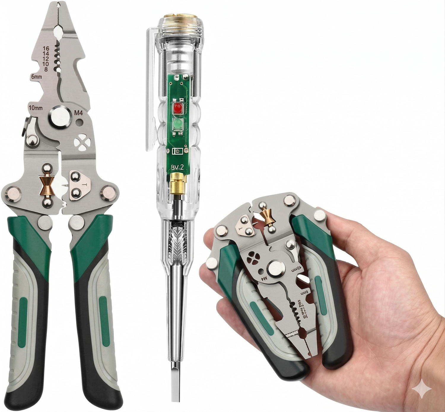 Image of Harsh Narrow Fab Wire Cutter, Wire Crimper, Cable Stripper, Wiring Tools Multi-Function Hand Tool Hand Tool Kit