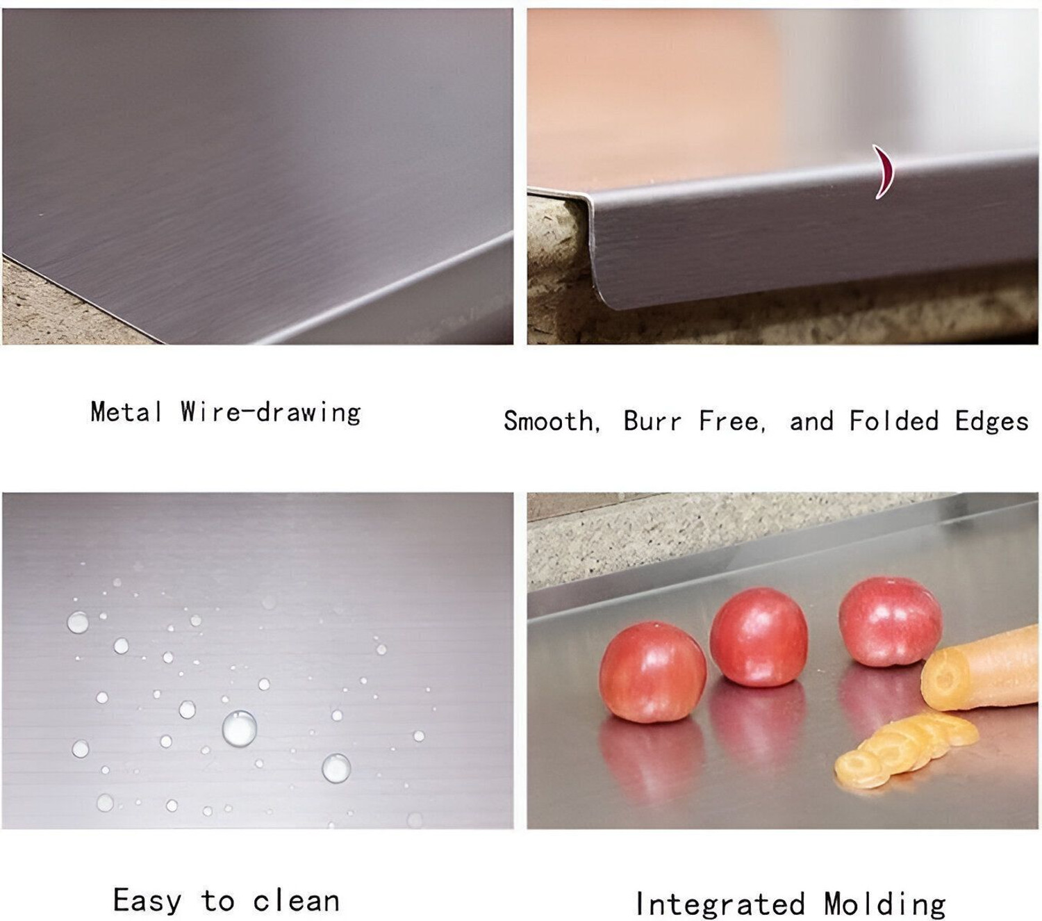 Image of MAK BROTHERS Stainless steel Chopping for Kitchen Fruit Cutter, Stainless Steel Cutting Board Stainless Steel Cutting Board