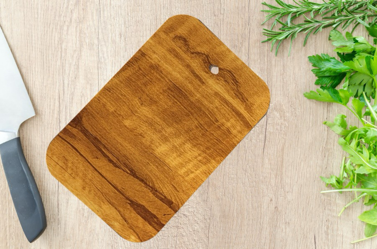 Image of DNJ Wooden Chopping Cutting Board with Stainless Steel Kitchen Knife set and scissor Wooden, Stainless Steel Cutting Board