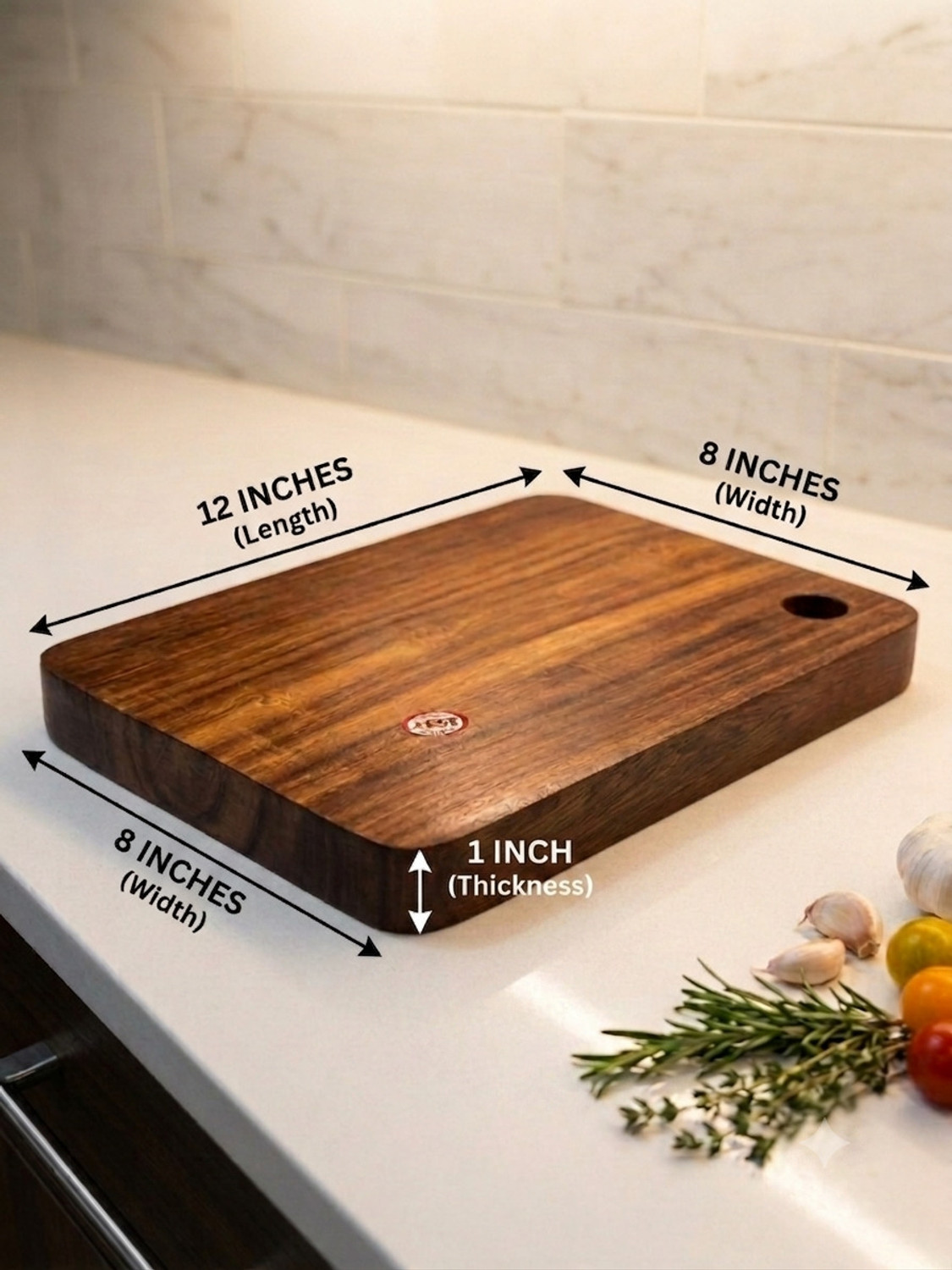 Image of ECOVY SHEESHAM Wood Thick Chopping Board(12x8x1inch) For Fruits & Vegetable & Meat Wooden Cutting Board