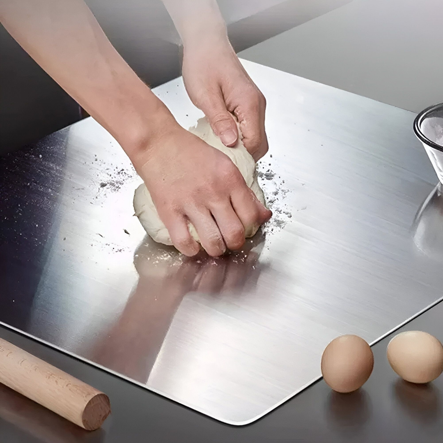 Image of MAK BROTHERS Stainless steel Chopping for Kitchen Fruit Cutter, Stainless Steel Cutting Board Stainless Steel Cutting Board