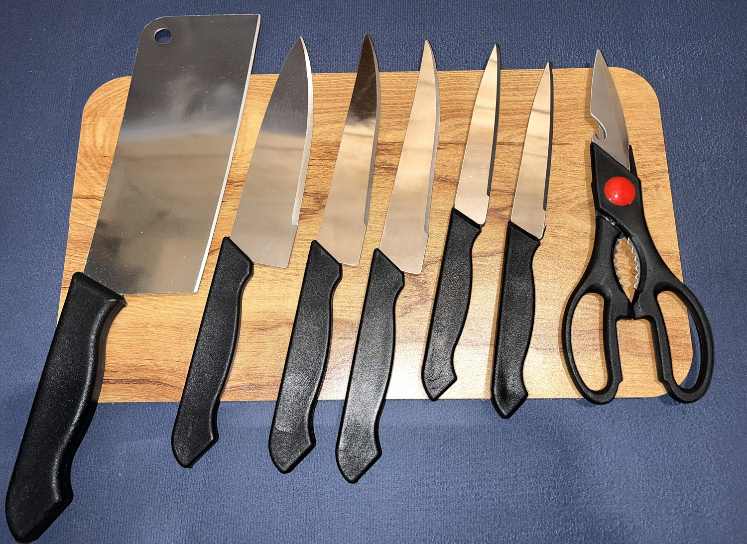 Image of Dharma Creation Wood Chopping Cutting Board for Kitchen knife set of 6 Wooden Cutting Board