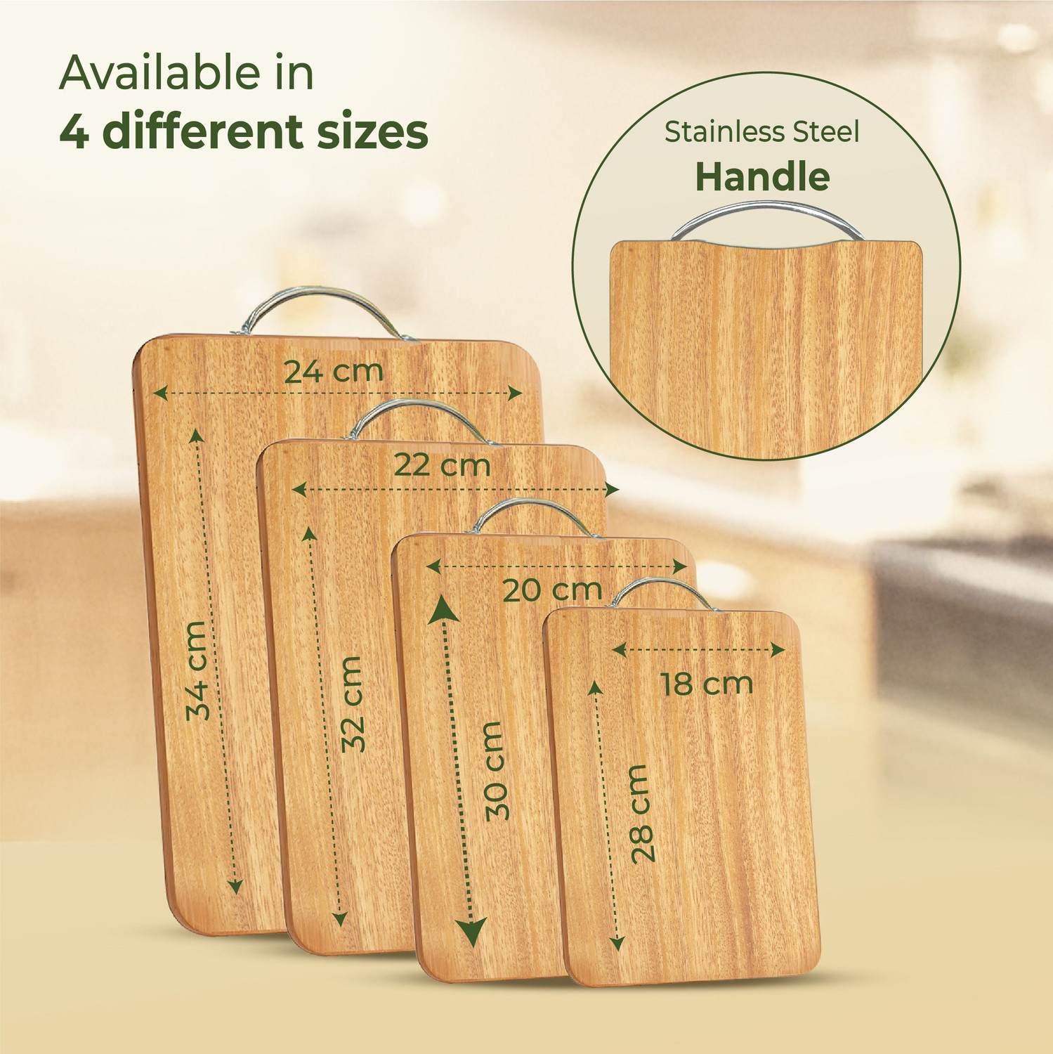 Image of IMECO Imeco Premium Anti-Slip Bamboo Chopping Board With Handle | Xtra Large (24x34cm) Bamboo Cutting Board