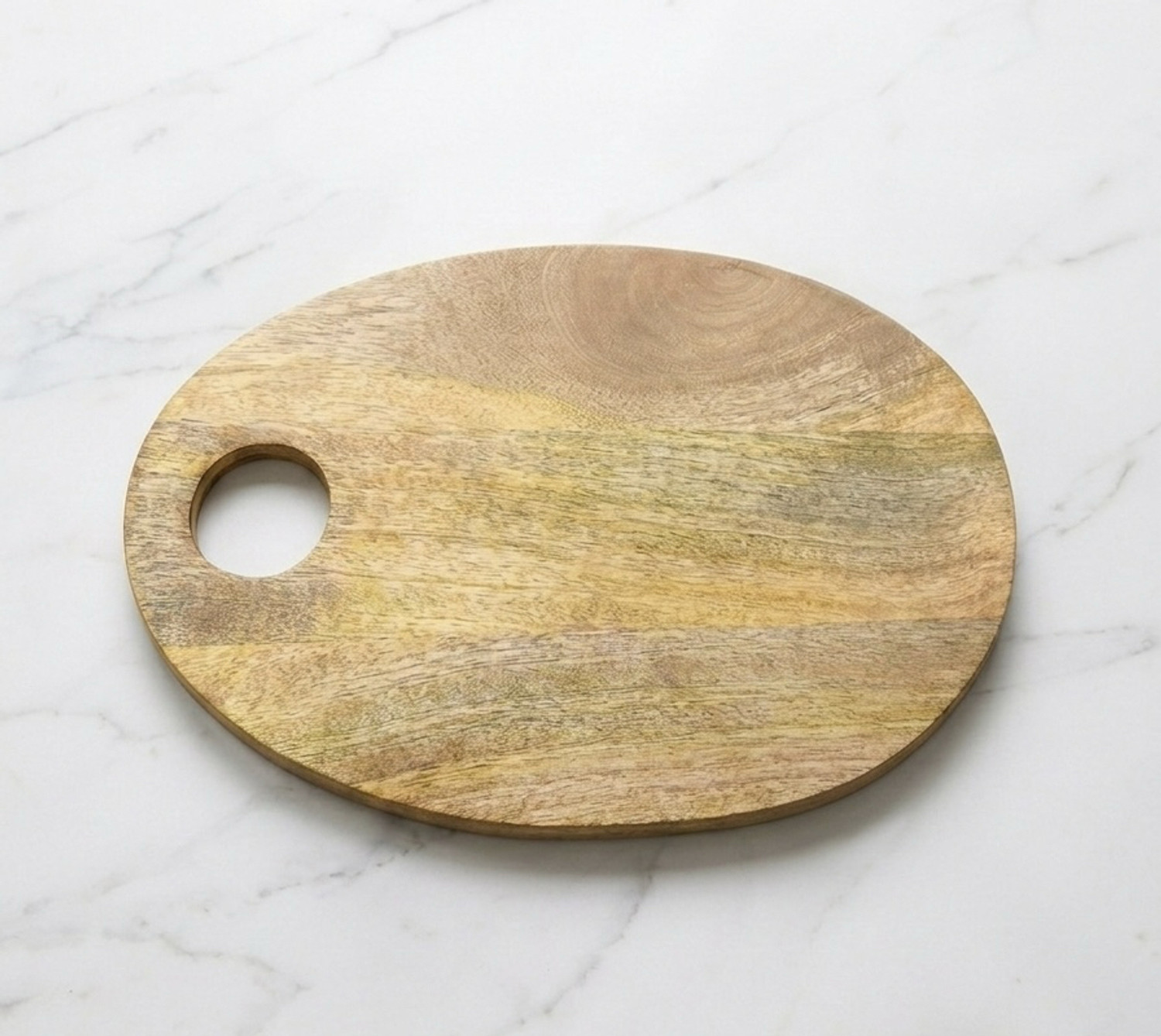 Image of BASKBY Mango wood oval chopping board for cutting /slicing /chopping vegetables & fruits Wooden Cutting Board
