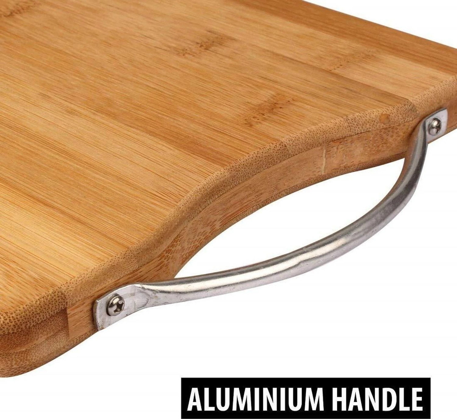 Image of NTR Bamboo Chopping Board Wooden Cutting Board with Metal Handle Wooden Cutting Board