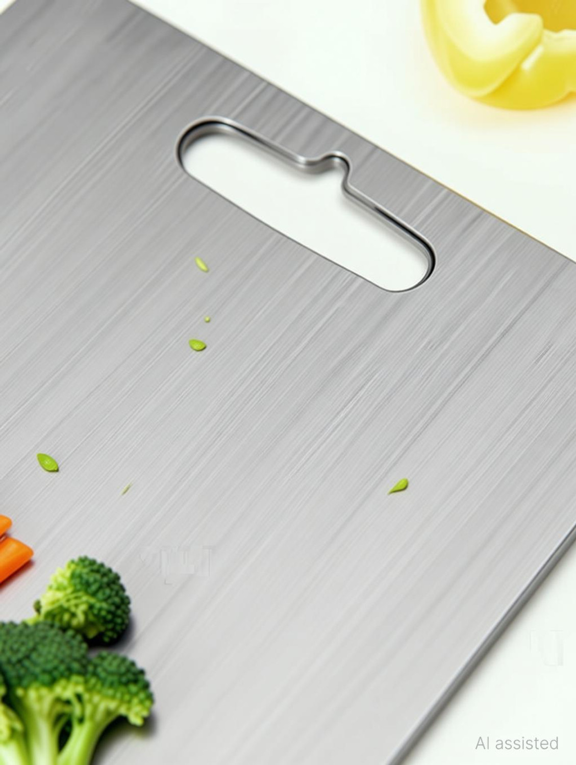 Image of MAK BROTHERS Stainless Steel Kitchen,Choping Board Vegetable,vegitable Chopper 31x21 CM Stainless Steel Cutting Board
