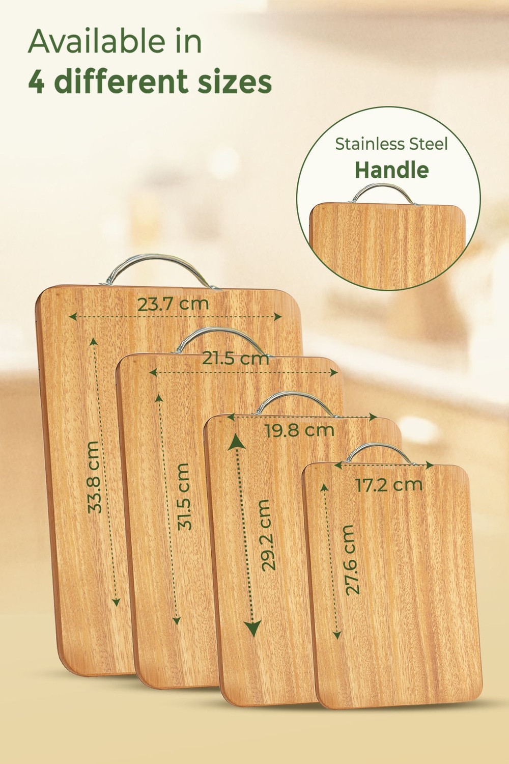 Image of IMECO Imeco Premium Anti-Slip Bamboo Chopping Board With Handle | M - Size (30x20cm) | Bamboo Cutting Board