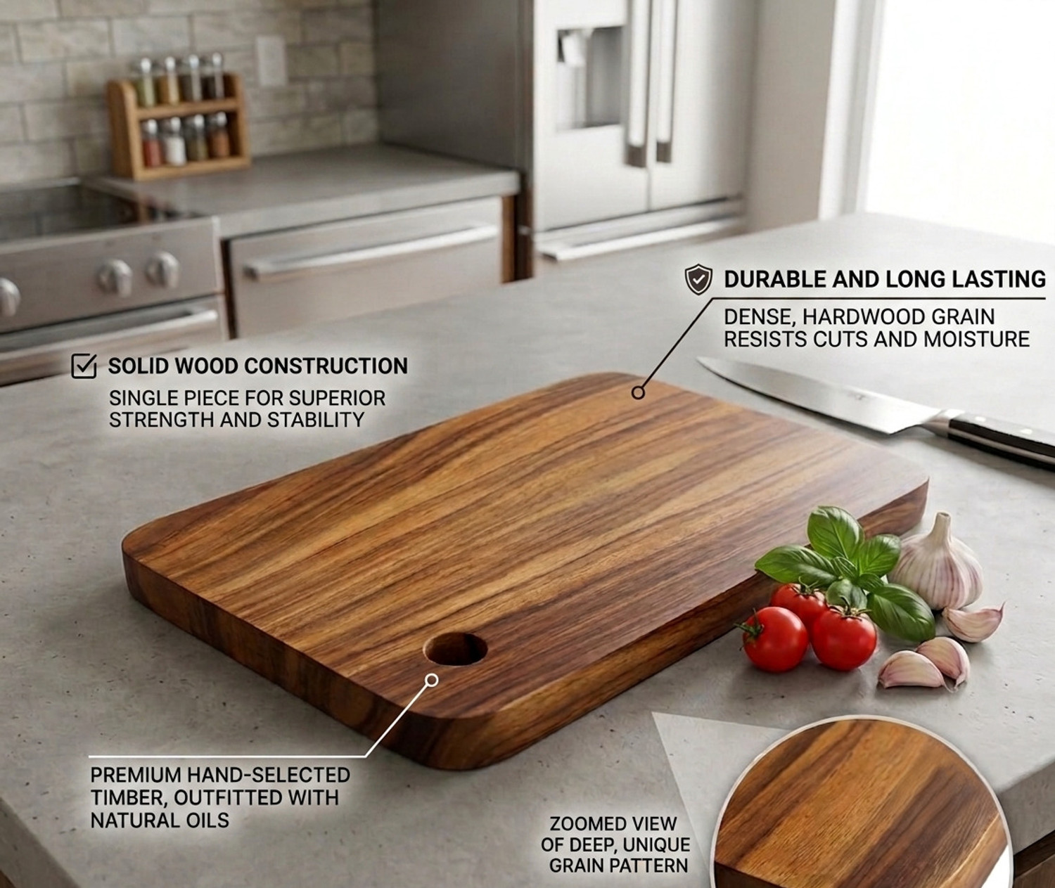 Image of ECOVY SHEESHAM Wood Thick Chopping Board(12x8x1inch) For Fruits & Vegetable & Meat Wooden Cutting Board