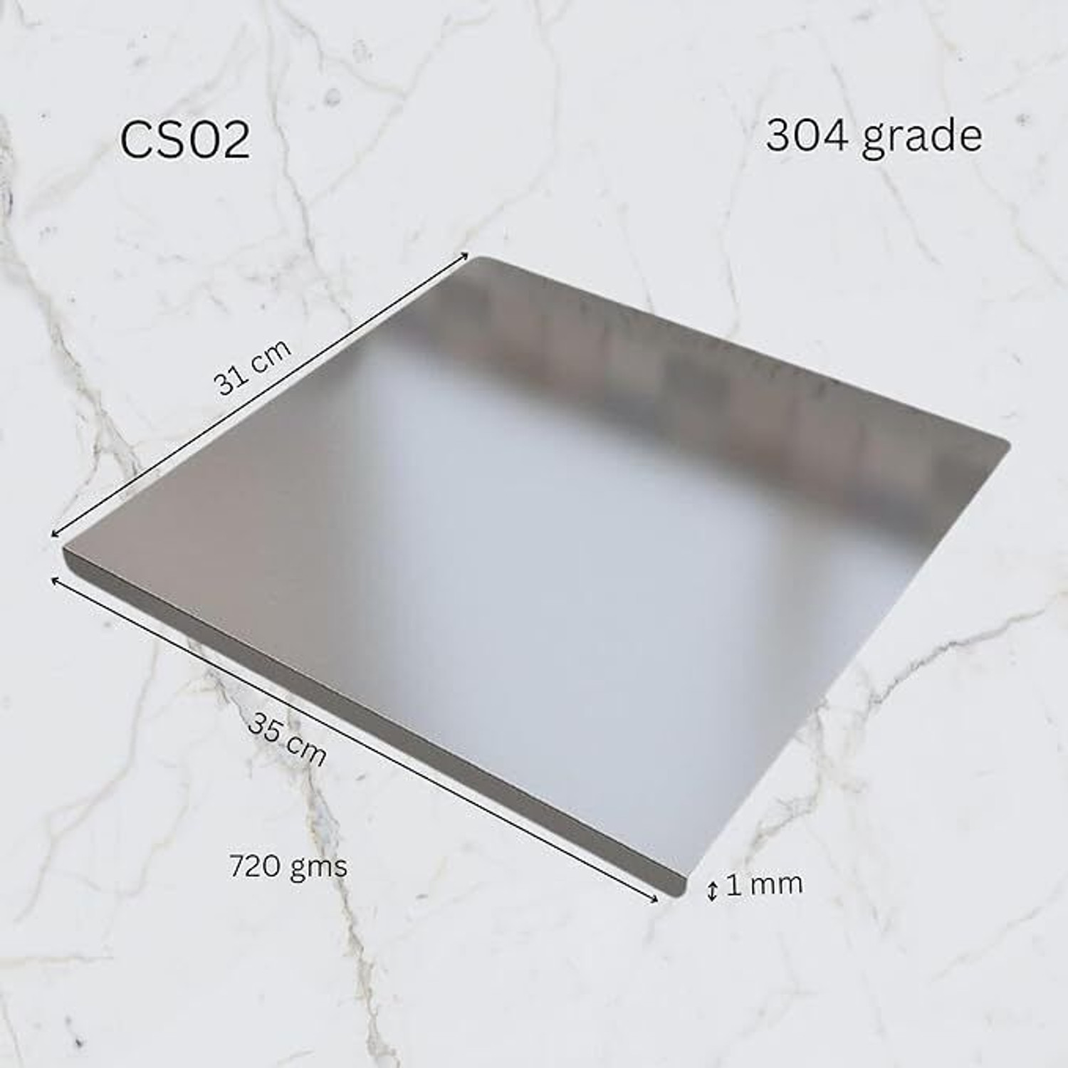 Image of anjil 35cm x 31cm Heavy Stainless Steel Chopping Board For Kitchen Use Stainless Steel Cutting Board