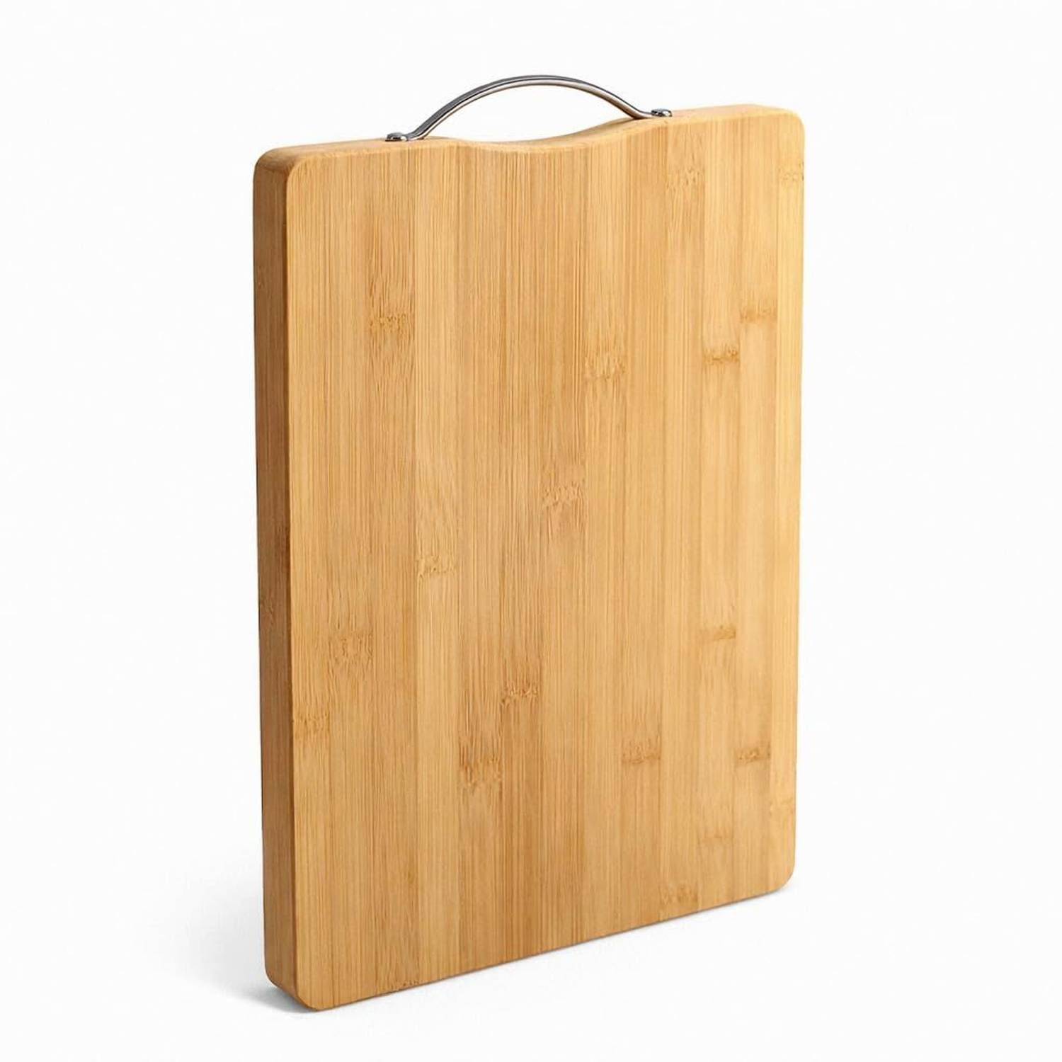 AriseShop Wooden chopping Board Steel Handle 30x20 cm Bamboo Cutting Board