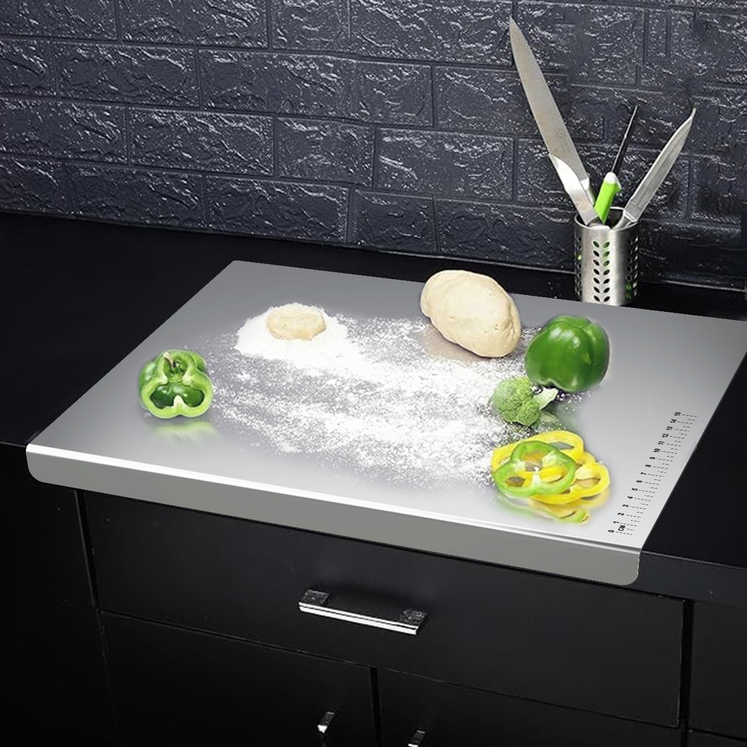 Image of Antico Stainless Steel cutiing Board, Chopping Board For Vegetable, Meat, Mutton etc. Stainless Steel Cutting Board