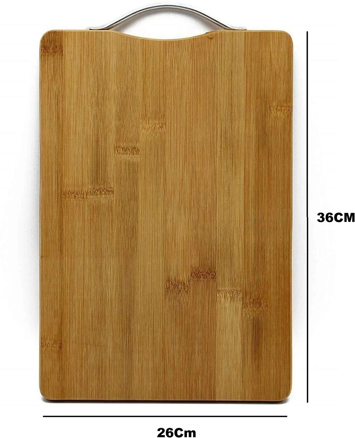 Image of NTR Bamboo Chopping Board Wooden Cutting Board with Metal Handle Wooden Cutting Board