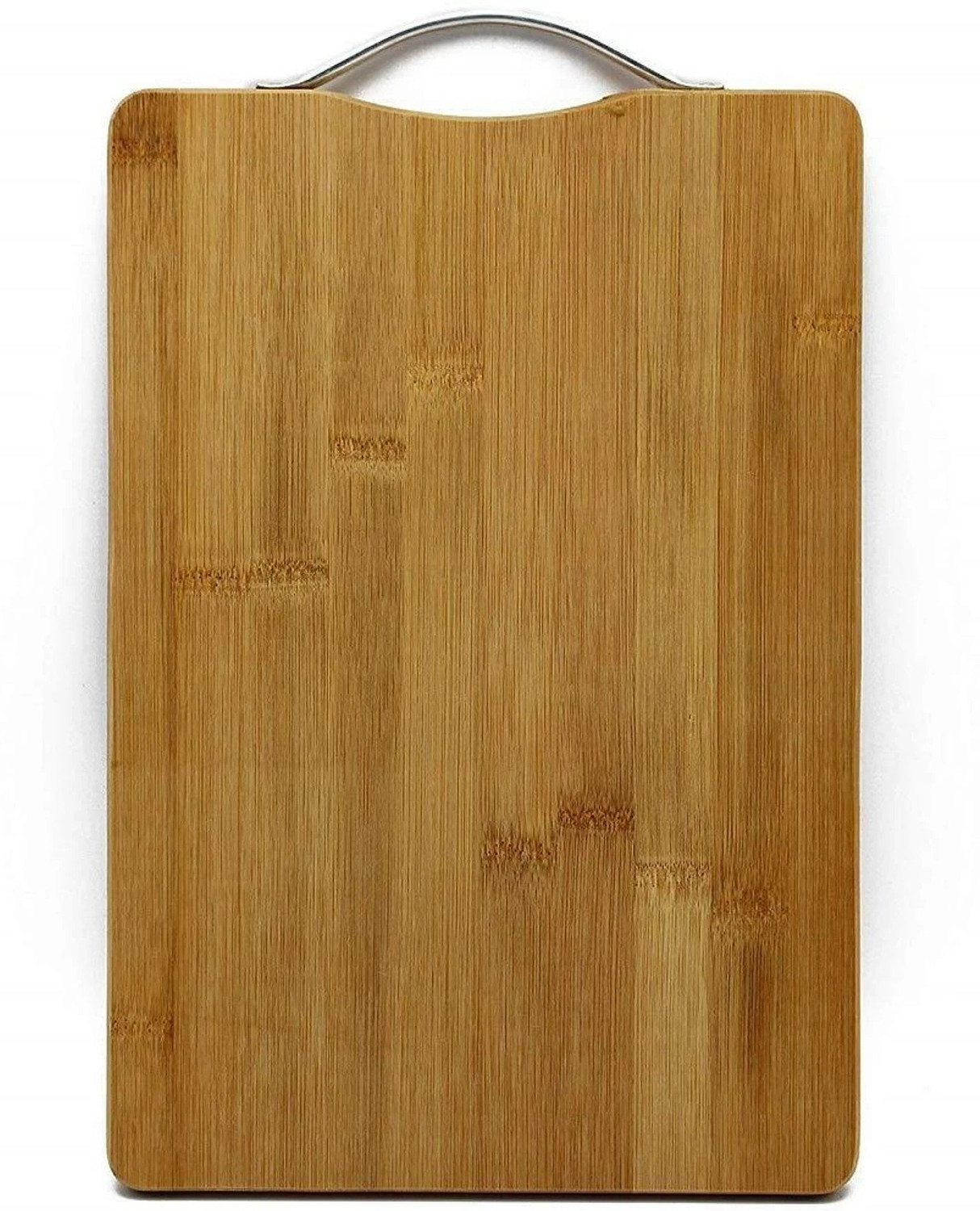 Image of NTR Bamboo Chopping Board Wooden Cutting Board with Metal Handle Wooden Cutting Board