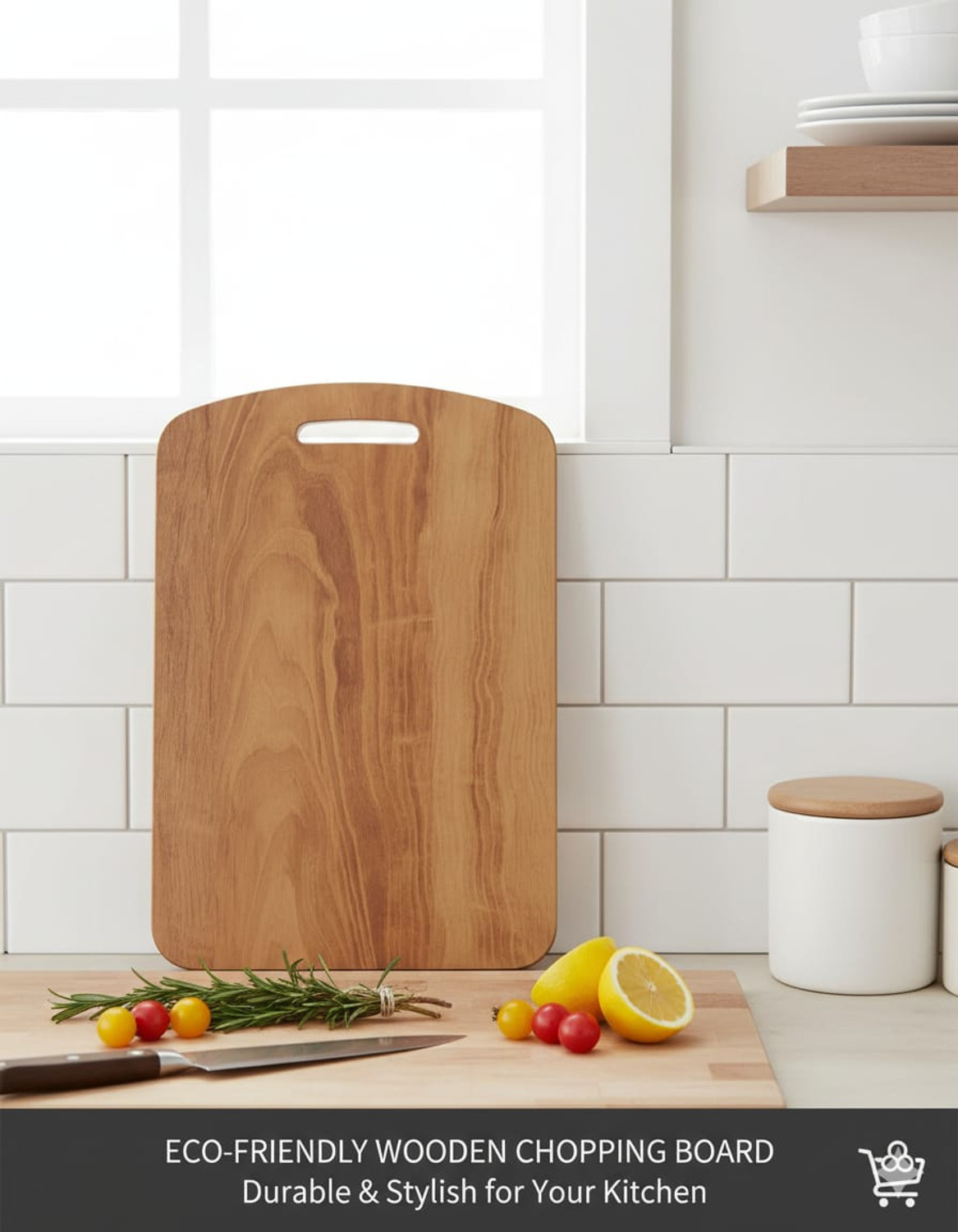 Image of BASKBY Mango wood chopping board /cutting board wood / Reversible chopping board /22x32cm Wooden Cutting Board