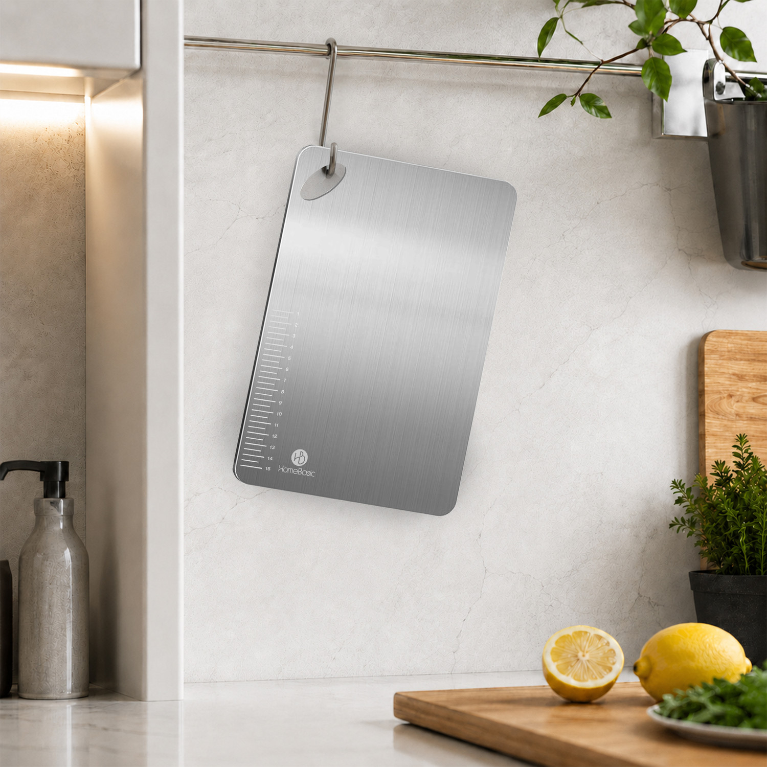 Image of HOMEBASIC Chopping Board for Kitchen Food-Grade 304 Bacteria Absorption Stainless Steel Cutting Board