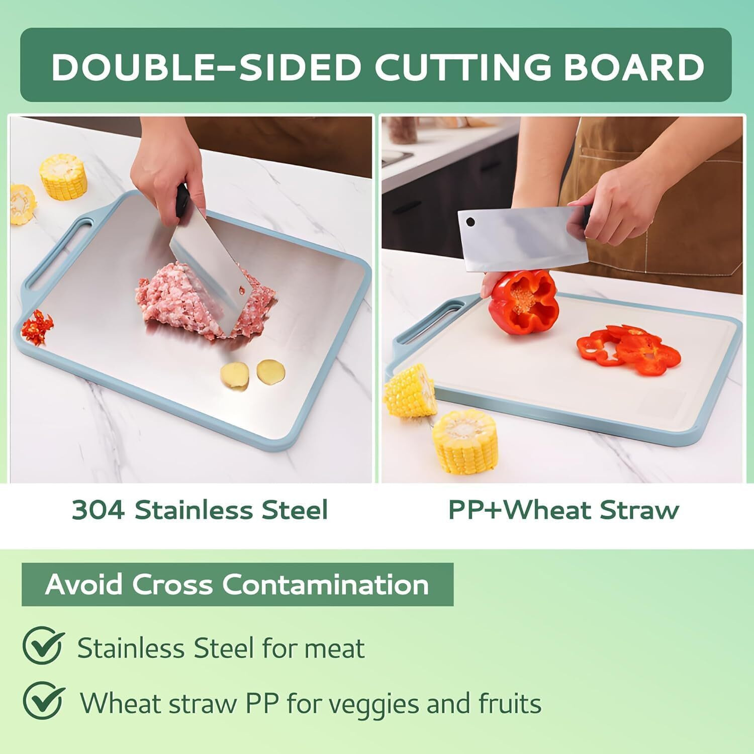 Image of TUWEL Wood Chopping Cutting Board for Kitchen - BPA Free Wooden Cutting Board