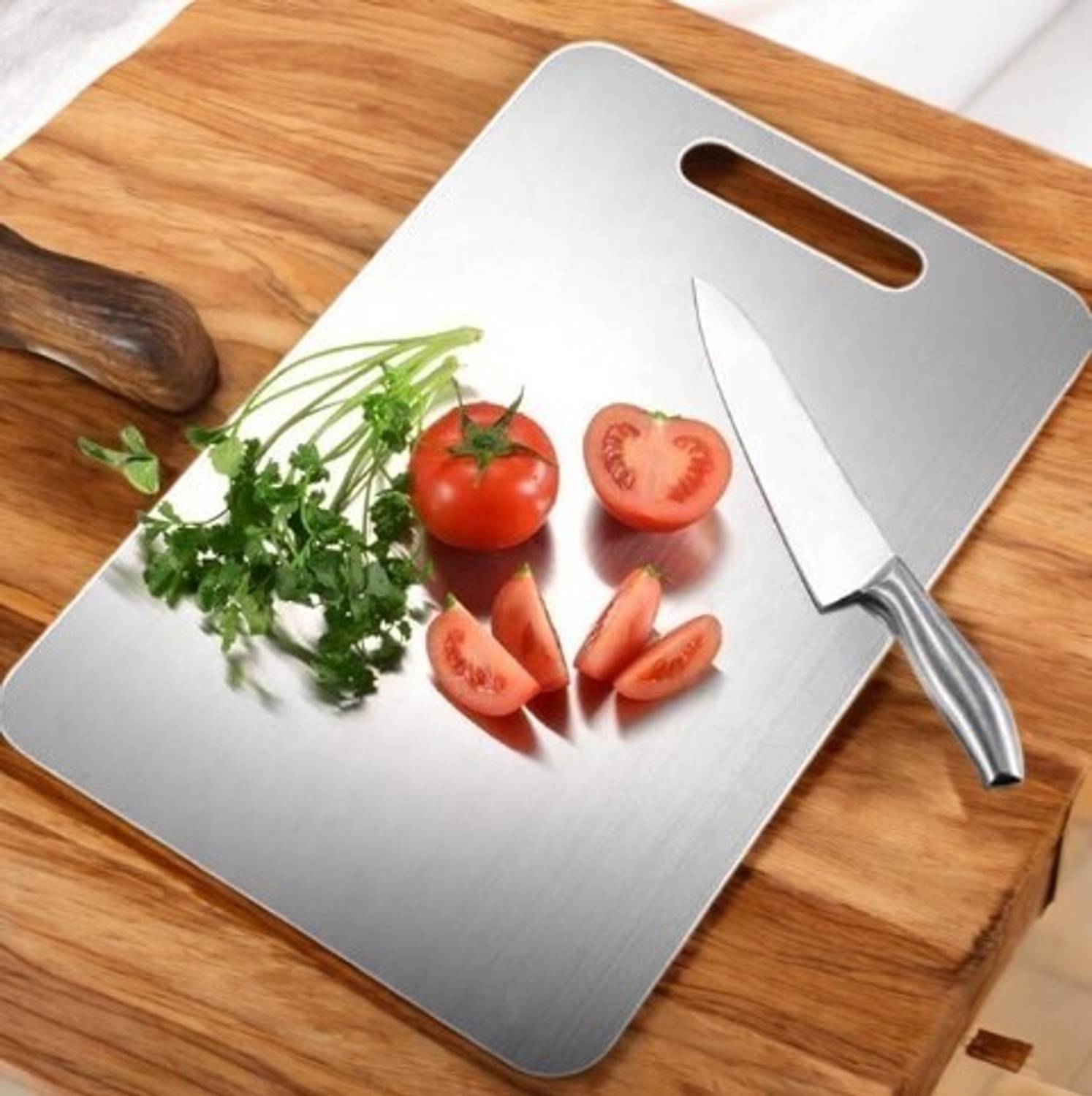 arwan kitchen 310mm*210mm Stainless Steel Chopping Board For Cutting Fruits, Vegetables. Stainless Steel Cutting Board