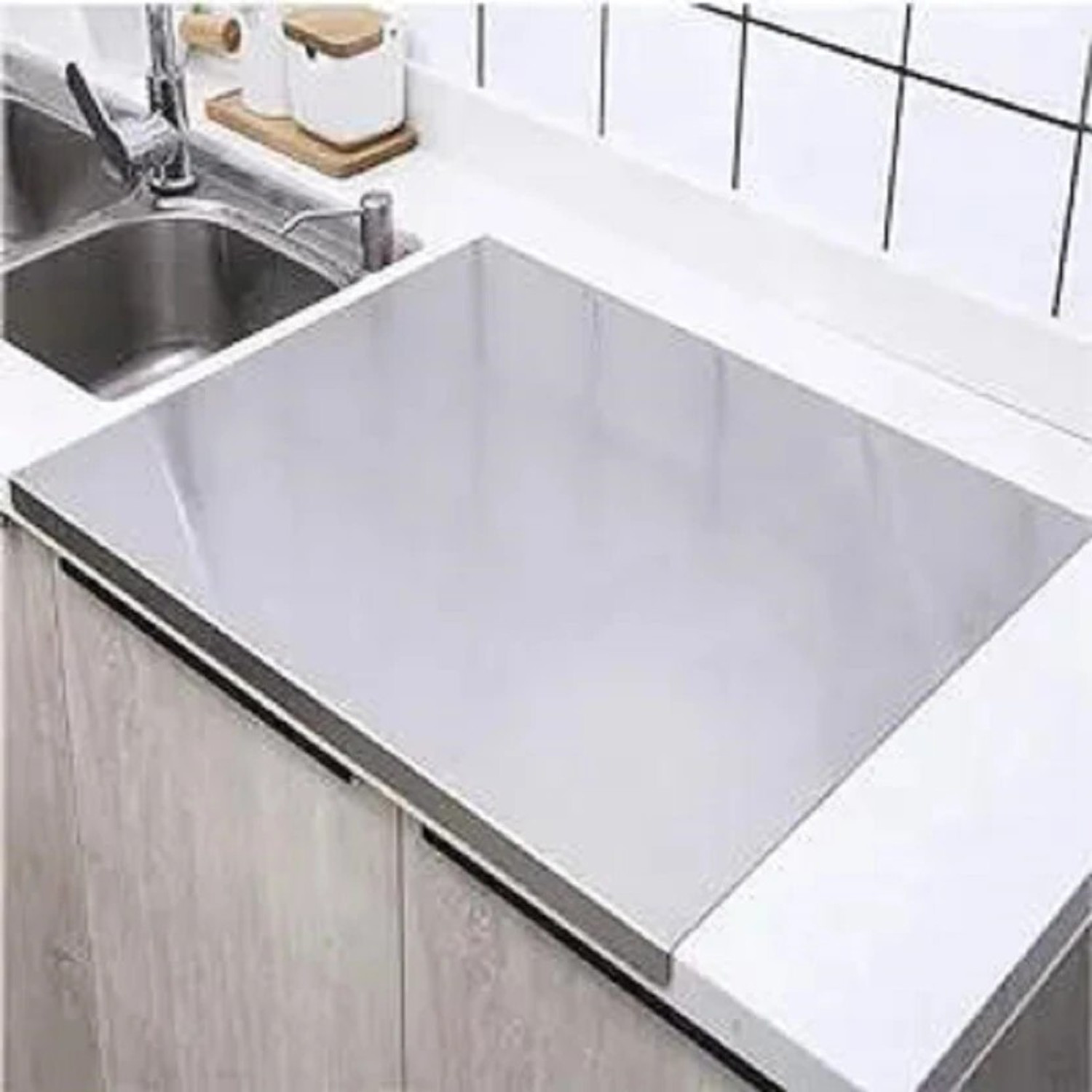 Image of NORVIUM Cutting Board for Kitchen-Vegetable and Fruit Cutter, Big Size (36 cm X 29 cm) Stainless Steel Cutting Board