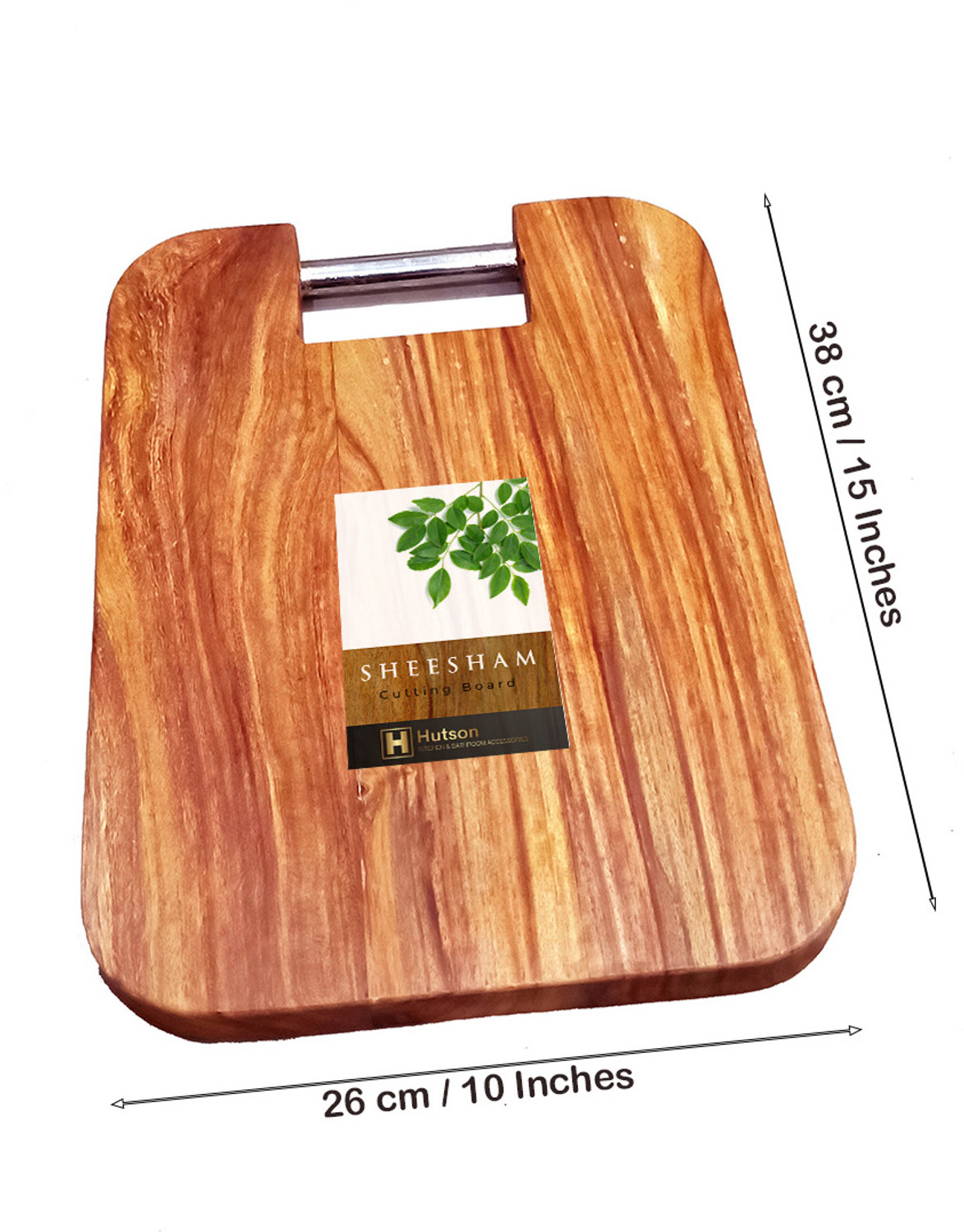 Image of Hutson Premium Quality Sheesham Wood Oval Chopping Board - 10 inch x 15 inch Wooden Cutting Board