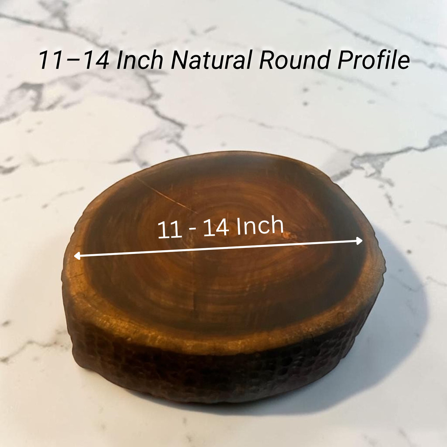Image of Hutson Micklyn sheehsam wood round chopping board. Wooden Cutting Board