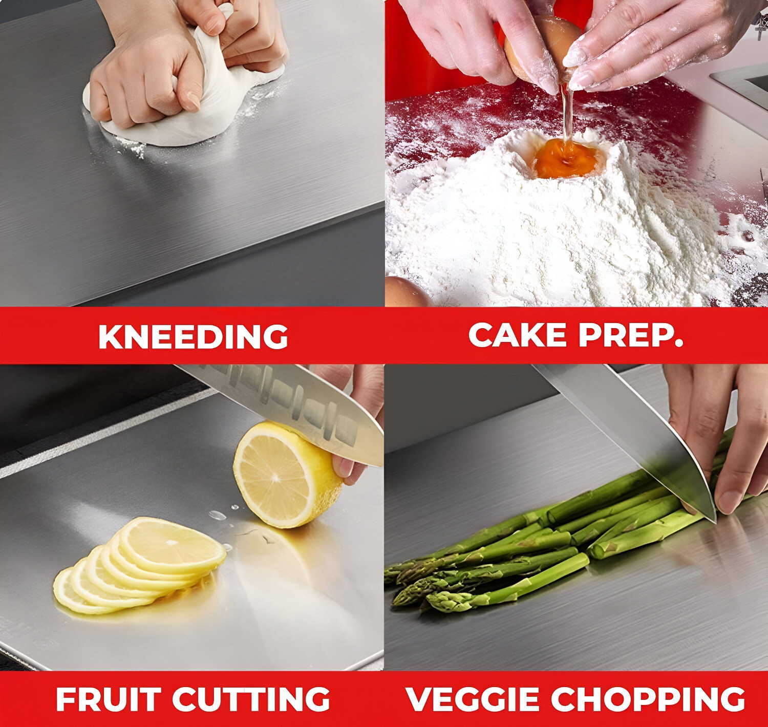 Image of MAK BROTHERS Stainless steel Chopping for Kitchen Fruit Cutter, Stainless Steel Cutting Board Stainless Steel Cutting Board