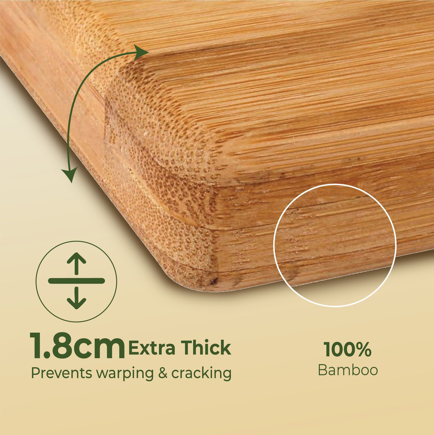 Image of IMECO Imeco Premium Anti-Slip Bamboo Chopping Board With Handle | Xtra Large (24x34cm) Bamboo Cutting Board