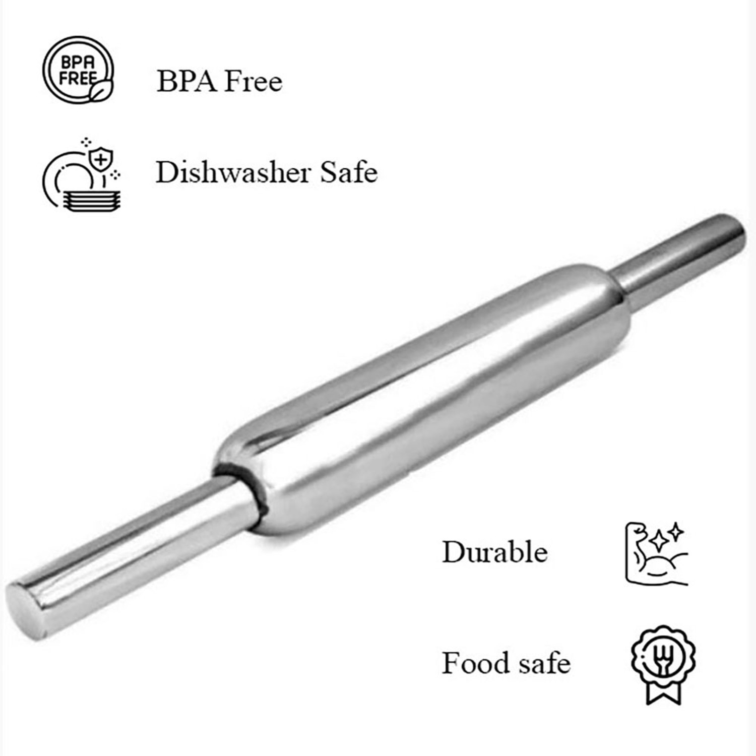 Image of Grenee Chopping pade with Rolling Pin For Daily Kitchen Use Stainless Steel Cutting Board