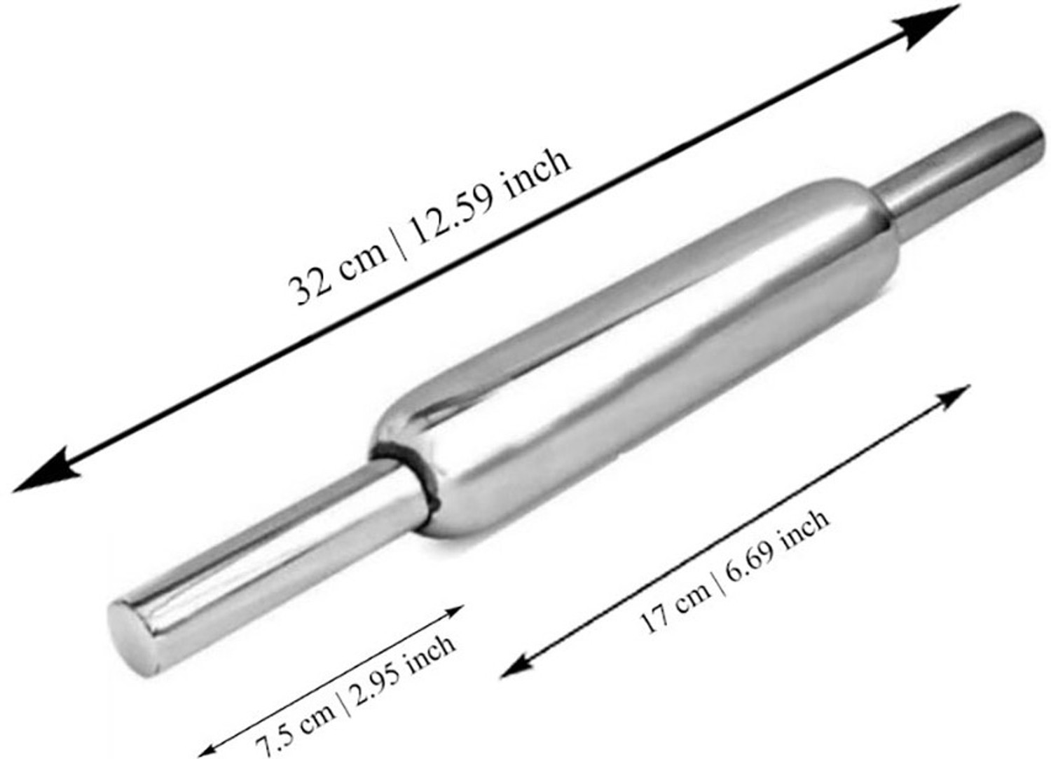 Image of METSTIK Small Stainless Steel Chopping Cutting Pad With Rolling Pin For Kitchen 21X31 Cm Stainless Steel Cutting Board