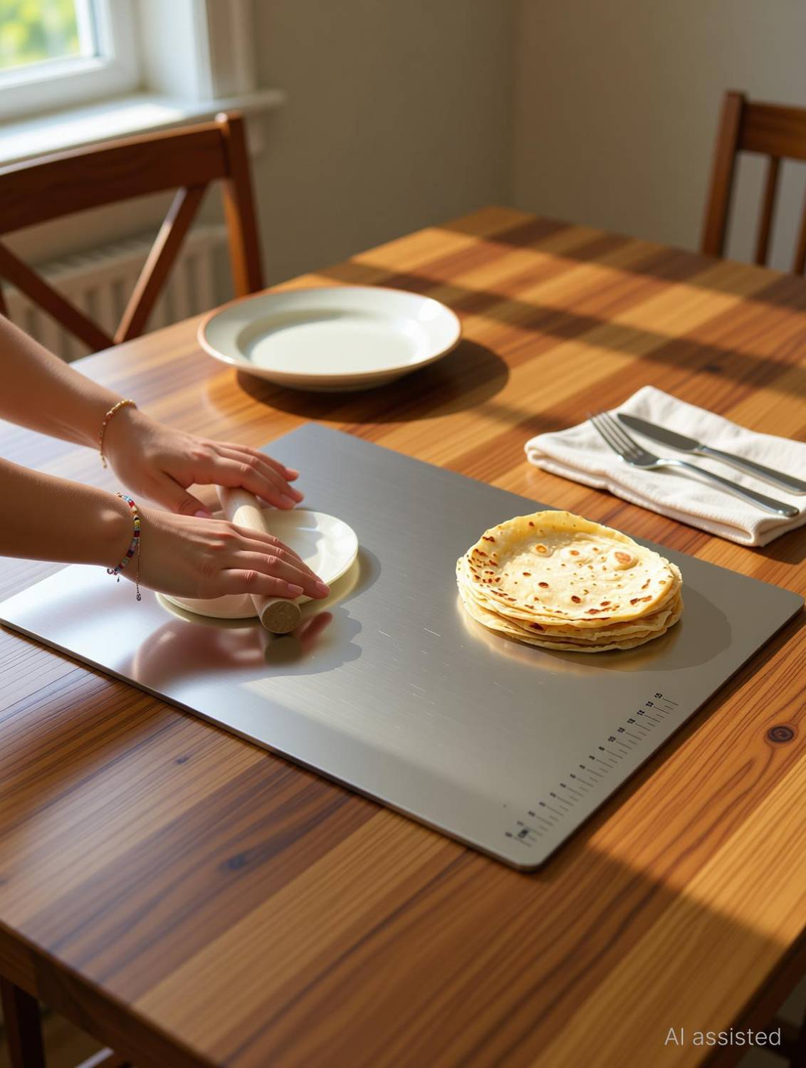 Antico Steel Chopping Board , Cuttig Board for Fruits and Vgetable Etc,(35*31) Gold Plated Cutting Mat