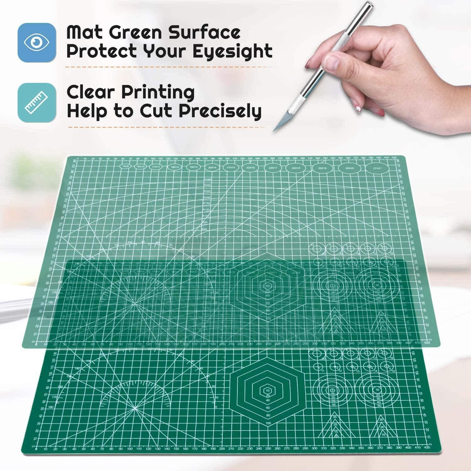 Image of ART RANGER A3 Size Self Healing Cutting Mat Double Sided, Hobby Mat,Polyvinyl Chloride Cutting Mat