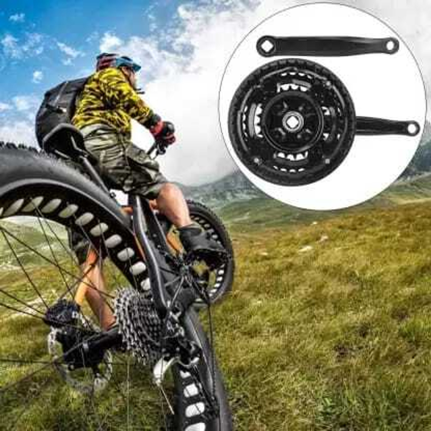 Image of ghg Bicycle Chainwheel Crank Set 3 Speed For Racing Bike Wheel Racing Bike Wheel