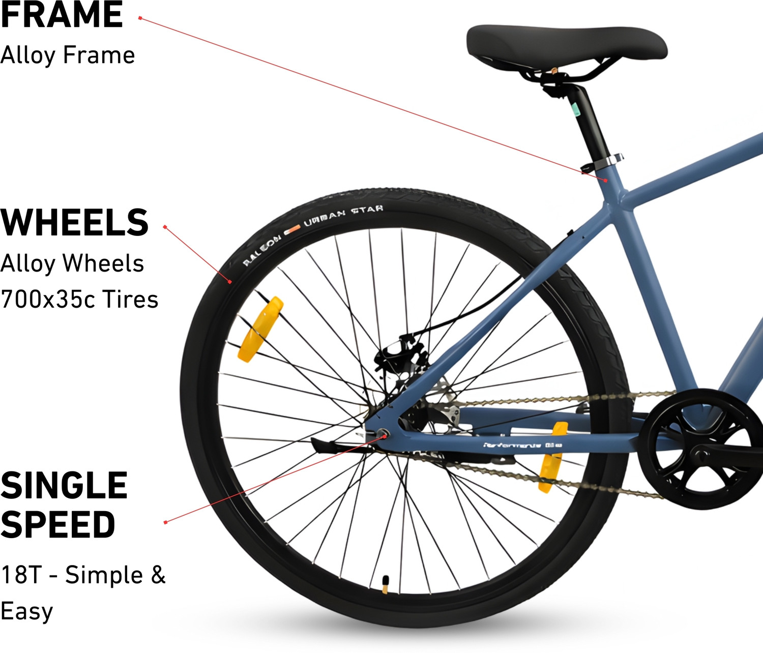 Image of OMO Coorg Lite Without Gear 700C T (inch) Hybrid Cycle /City Bike
