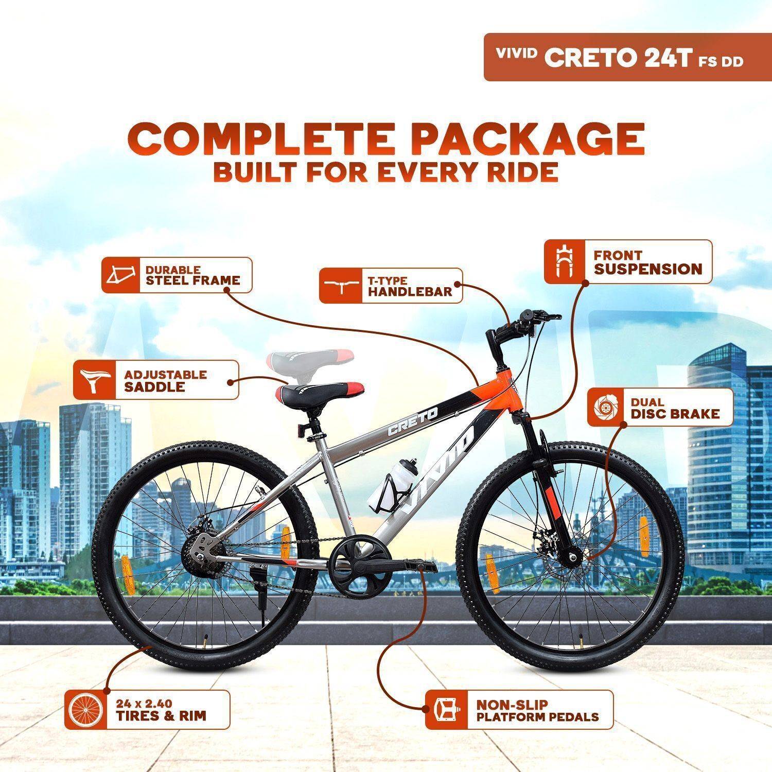 VIVID Creto 24T 24 Inch Men's Mountain Cycle - Image 3