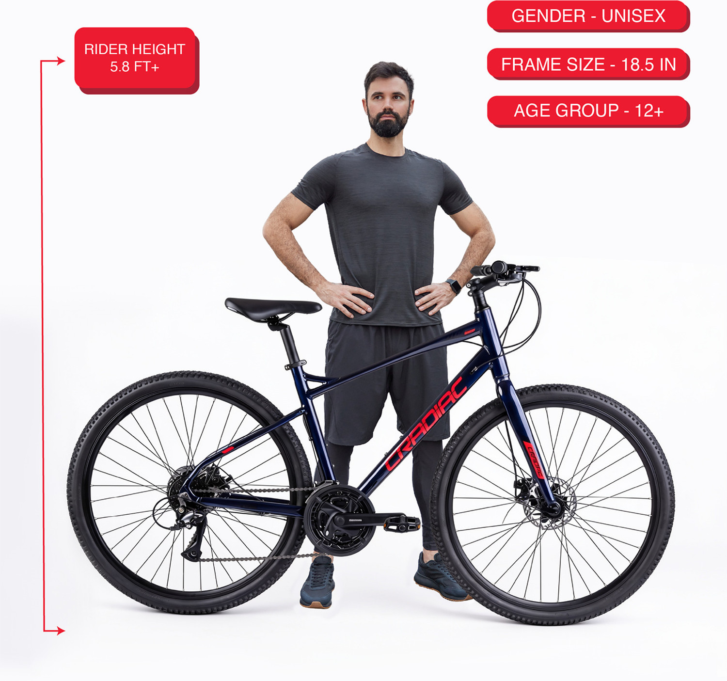 Image of CRADIAC CONCEPT X 24 SPEED|GRAVEL|6061 ALLOY FRAME|700X45C|DUAL DISC|shimano gears 700C T (inch) Hybrid Cycle /City Bike
