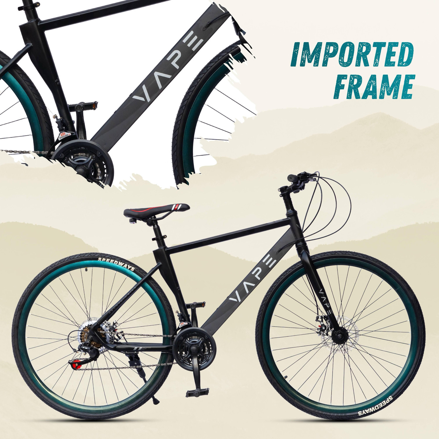 Image of GOAL 700 C mountain bike|| Imported frame || Double Disc Hybrid Cycle /City Bike 700C T (inch) Hybrid Cycle /City Bike