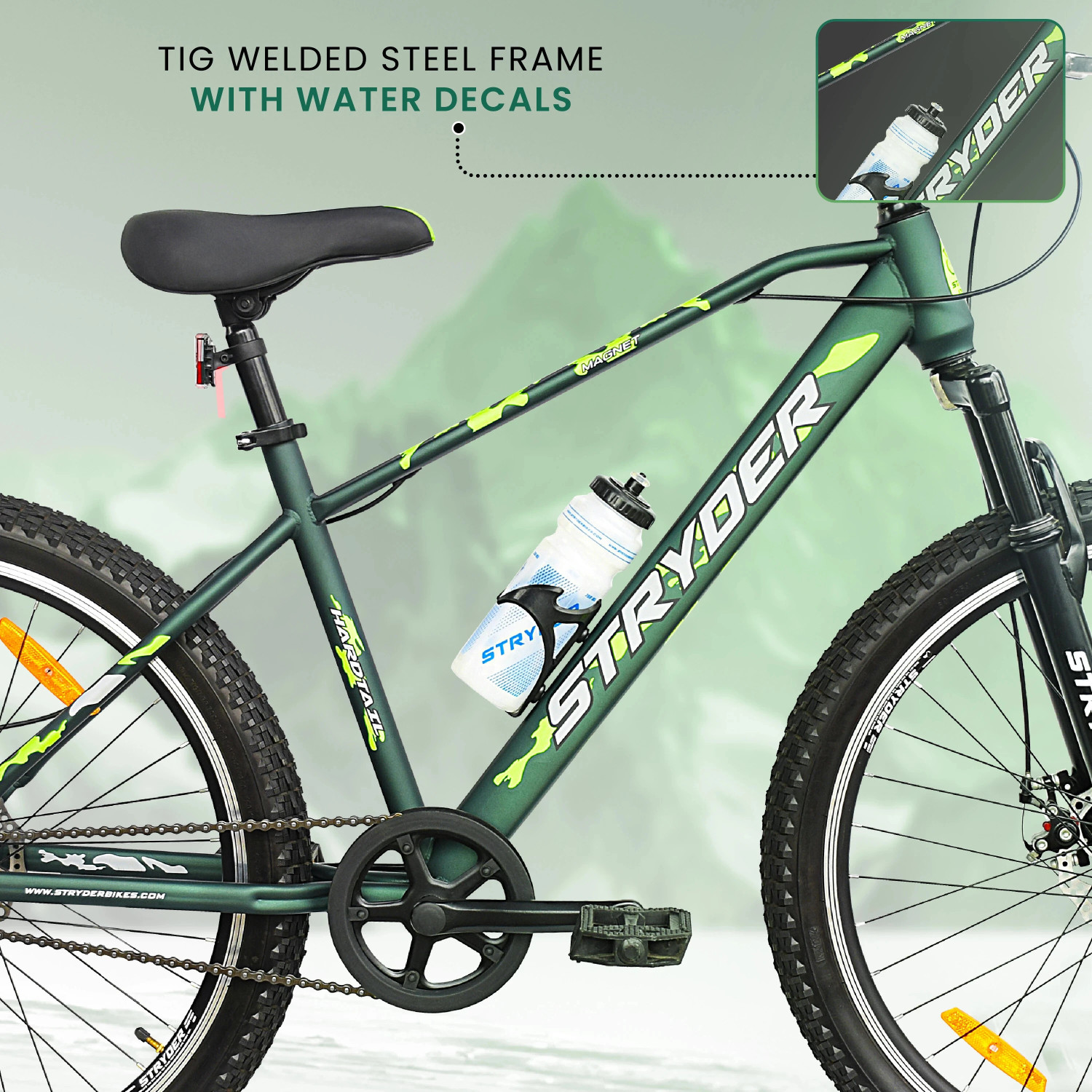 Image of STRYDER Magnet 26 inch Single Speed Bicycle with Disc Brakes & Front Suspension | 26 T (inch) Mountain Cycle