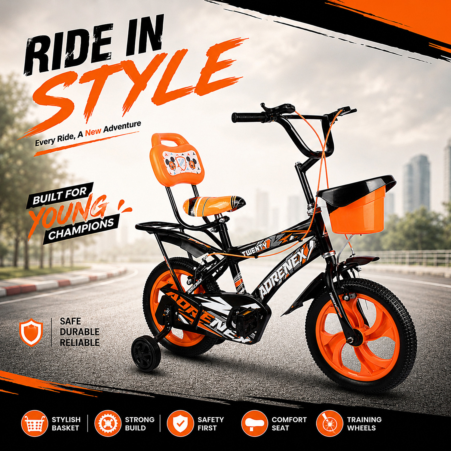 Image of Adrenex 14T PREMIUM BICYCLE FOR 3 TO 5 YEAR KIDS 14 T (inch) BMX Cycle