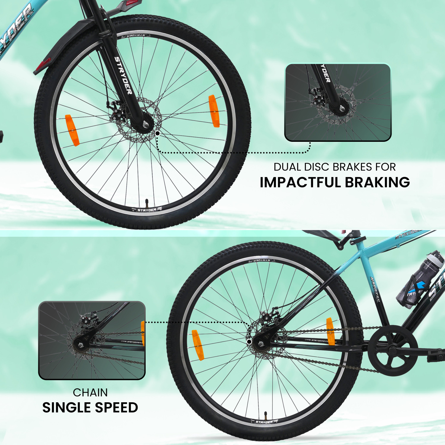 Image of STRYDER Aerojet 26T Sporty Cycle - Single-Speed, Sleek Design & Strong Build | 26 T (inch) Mountain Cycle