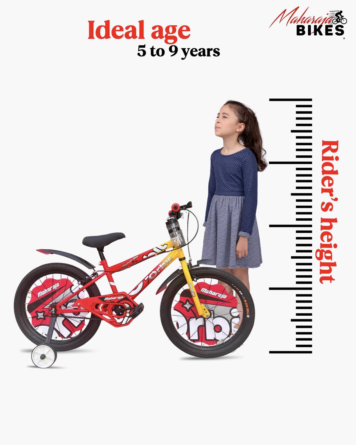 MAHARAJA ORBIT 20T Cycle For Kids Steel Rim with Tyre Tube with