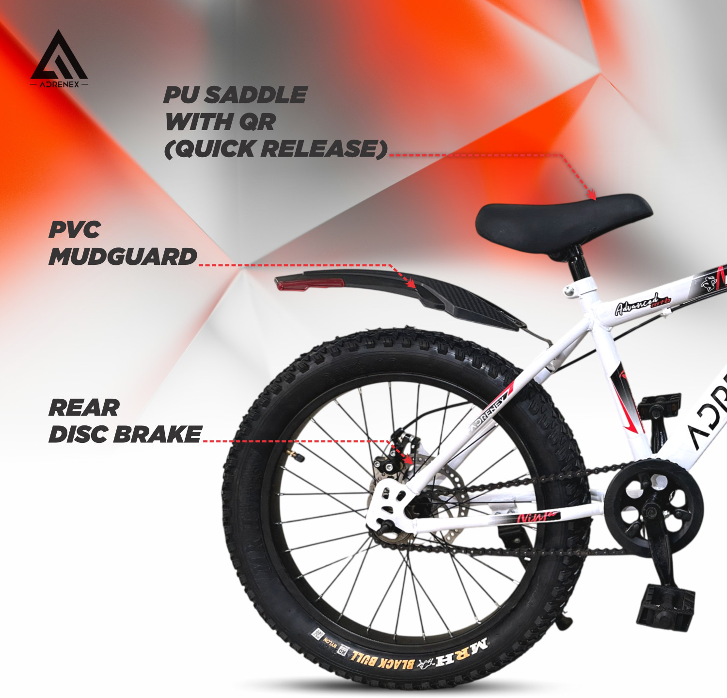 Image of Adrenex Ninja Bolt 20T | 20x3.00 | Disc Brakes 20 T (inch) BMX Cycle
