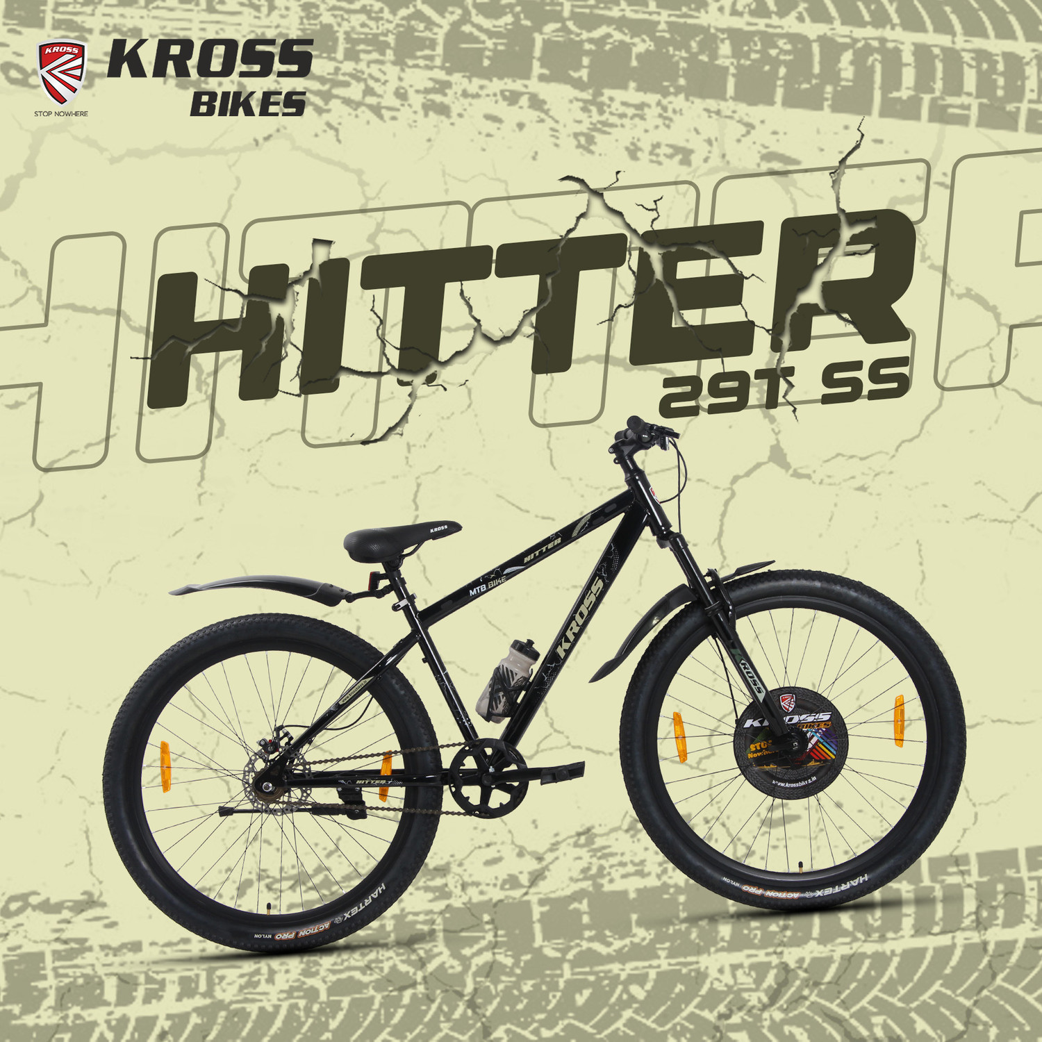 Image of Kross Hitter Mountain Bike - Single Speed, Dual Disc Brakes, Front Suspension 29 T (inch) Mountain Cycle