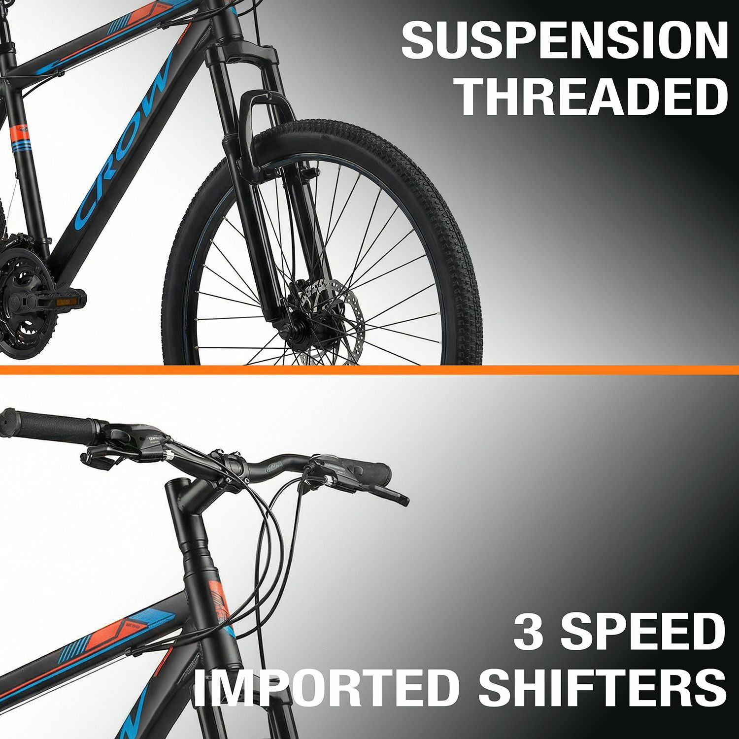 Image of Crow GLOBETROTTER 21 SPEED|FRONT SUSPENSION FORK|DUAL DISC BRAKE|geared 27.5 T (inch) Mountain Cycle