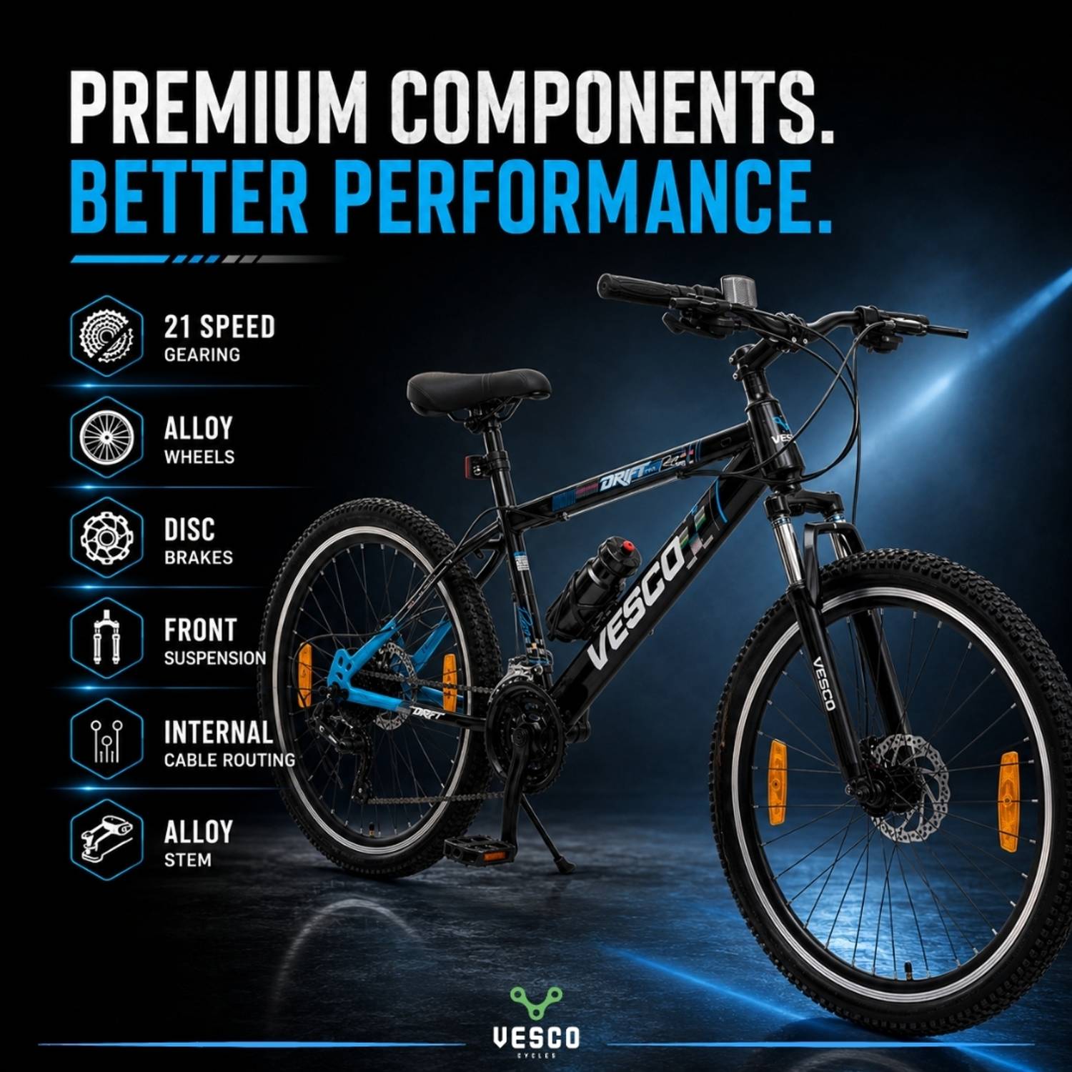 VESCO DRIFT PRO 26T 21 Gears Men's Cycle - Image 2