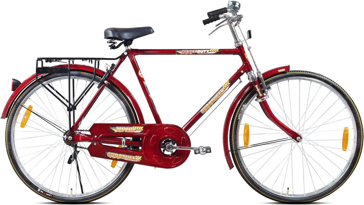 Image of VIVID Shoorveer 26T Roadster Cycle with Carrier, Bell, lock and Side stand - RB Color 26 T (inch) Road Cycle