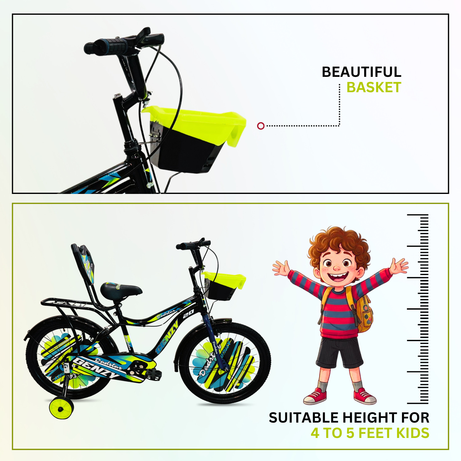 Image of DADSTAR GENZY 20 INCH BICYCLE SUITABLE FOR AGE 5 TO 10 YEARS KIDS 95% ASSEMBLED 20 T (inch) Road Cycle