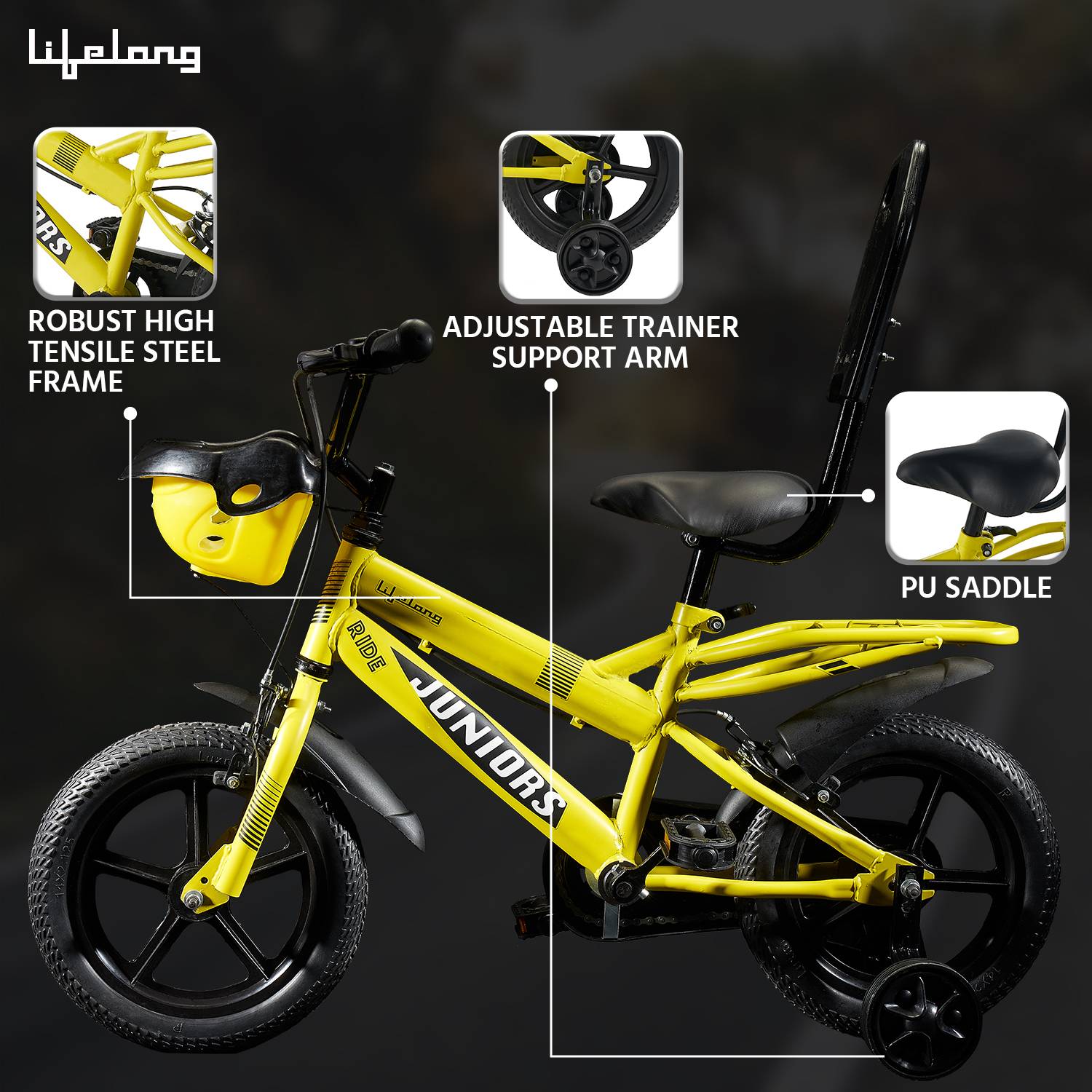 Lifelong Juniorâ€™s Ride 14T with Back Seat &amp; Support