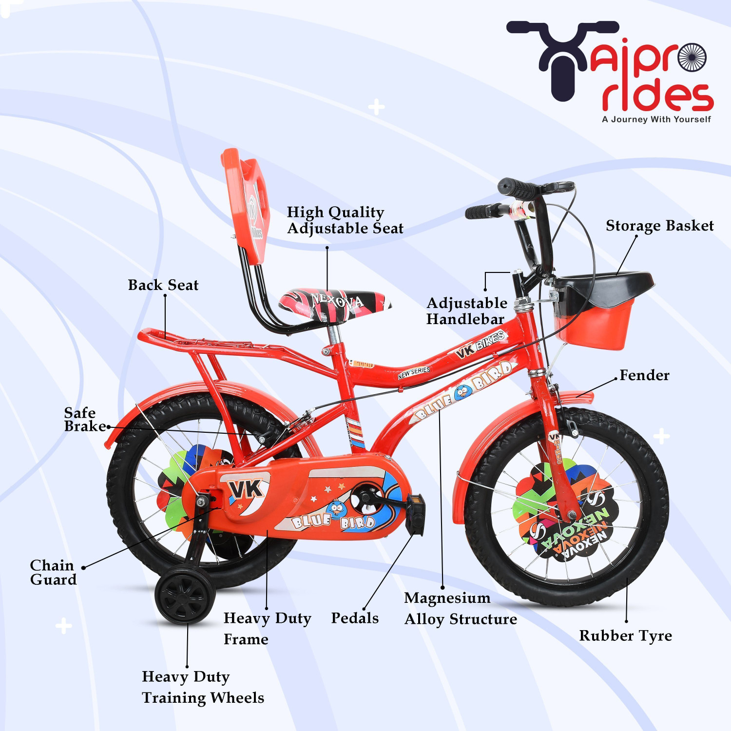 Image of xaipro rides 16T Zoom Red Bicycle Pr-023 16 T (inch) BMX Cycle