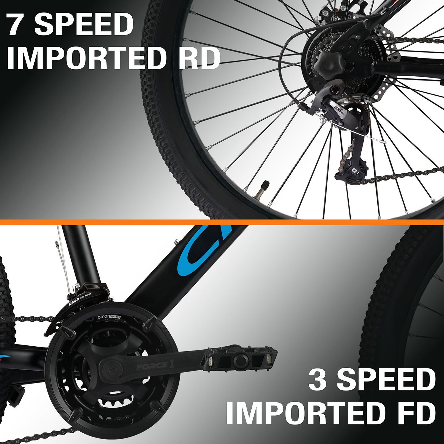 Image of Crow GLOBETROTTER 21 SPEED|FRONT SUSPENSION FORK|DUAL DISC BRAKE|geared 27.5 T (inch) Mountain Cycle