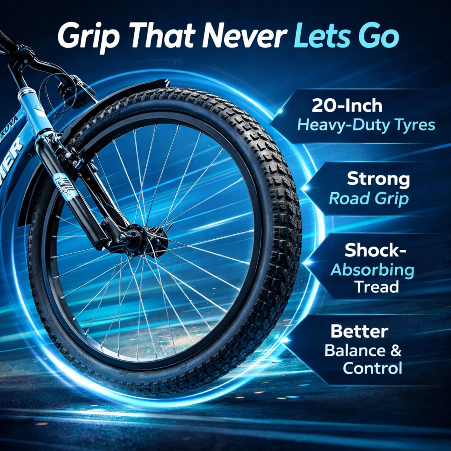 Image of BYKING Ultra Premium Quality Double Color 20T Cycle For Kids 20 T (inch) Road Cycle